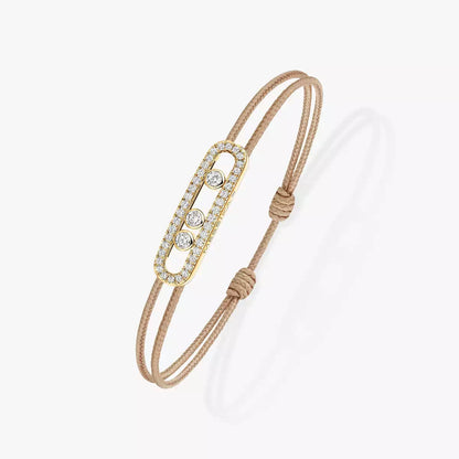 [Sophire Jewelry]Messika Care(s) pink cord pavé bracelet