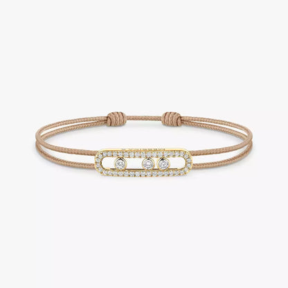[Sophire Jewelry]Messika Care(s) pink cord pavé bracelet