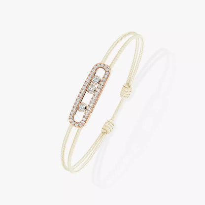[Sophire Jewelry]Messika Care(s) pink cord pavé bracelet
