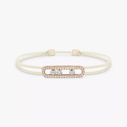 [Sophire Jewelry]Messika Care(s) pink cord pavé bracelet