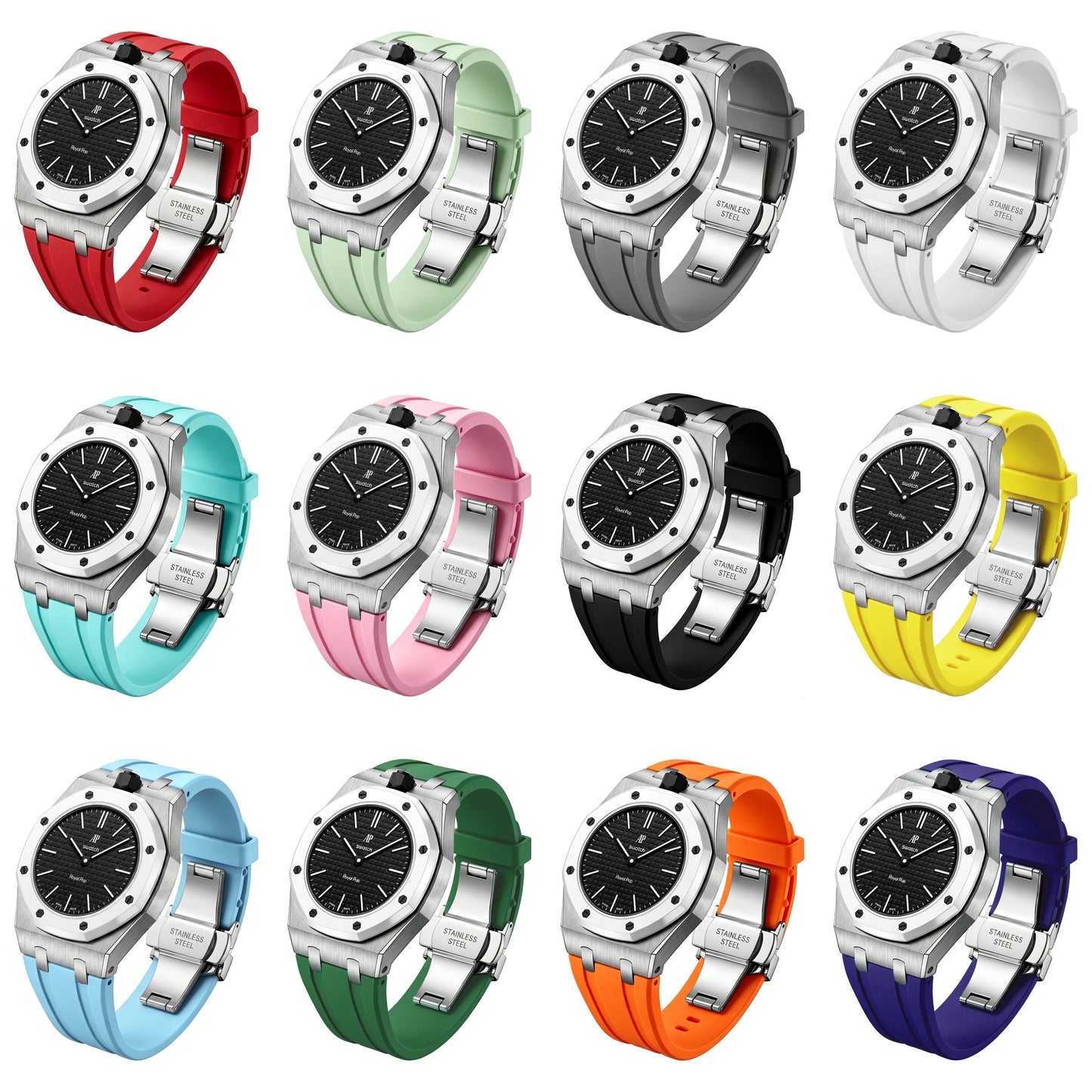 [Sophire]Royal Oak Pop Exclusive Steel Case & Silicone Strap With Cradle