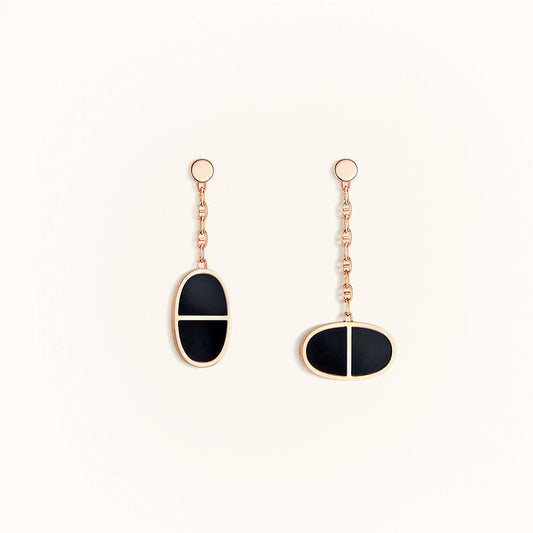 [Sophire]CHAINE VERSO BLACK CERAMIC EARRINGS