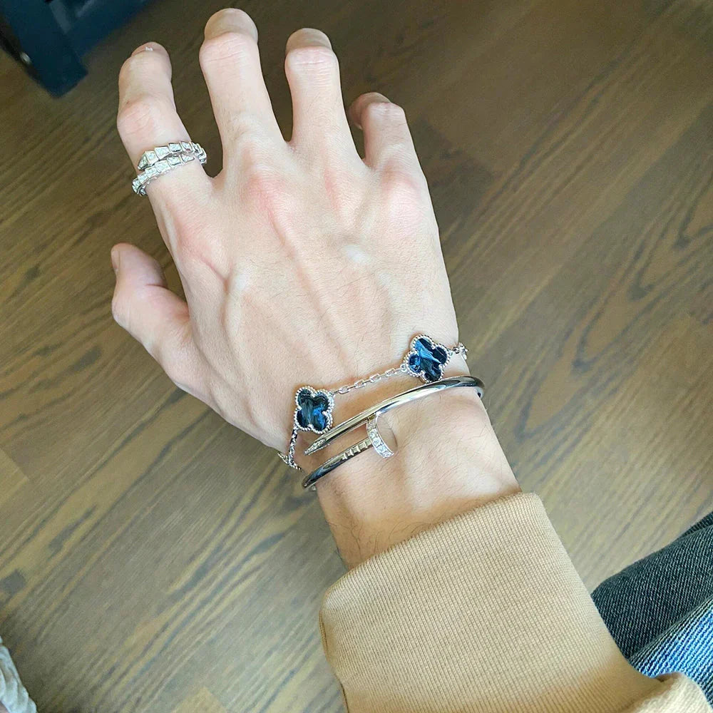 [Sophire Jewelry ]CLOVER 5 MOTIF PIETERSITE BRACELET COLLECTION