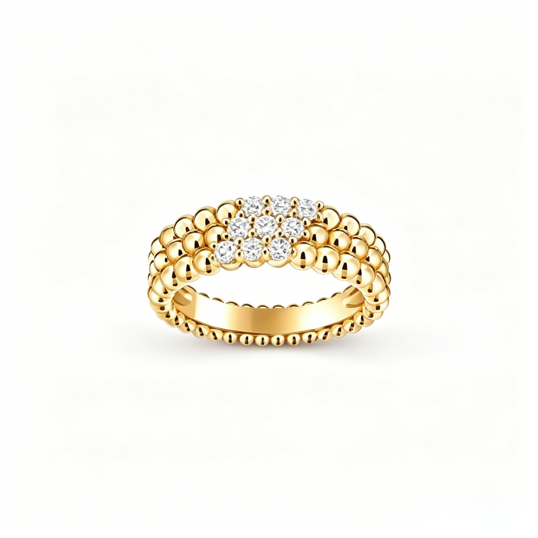 [Sophire Jewelry] THREE-ROW DIAMOND RING