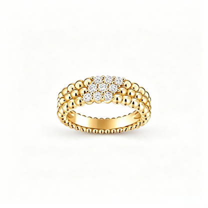 [Sophire Jewelry] THREE-ROW DIAMOND RING