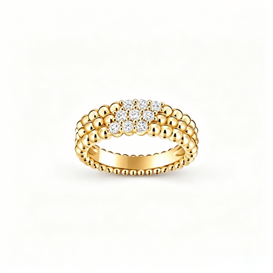 [Sophire Jewelry] THREE-ROW DIAMOND RING