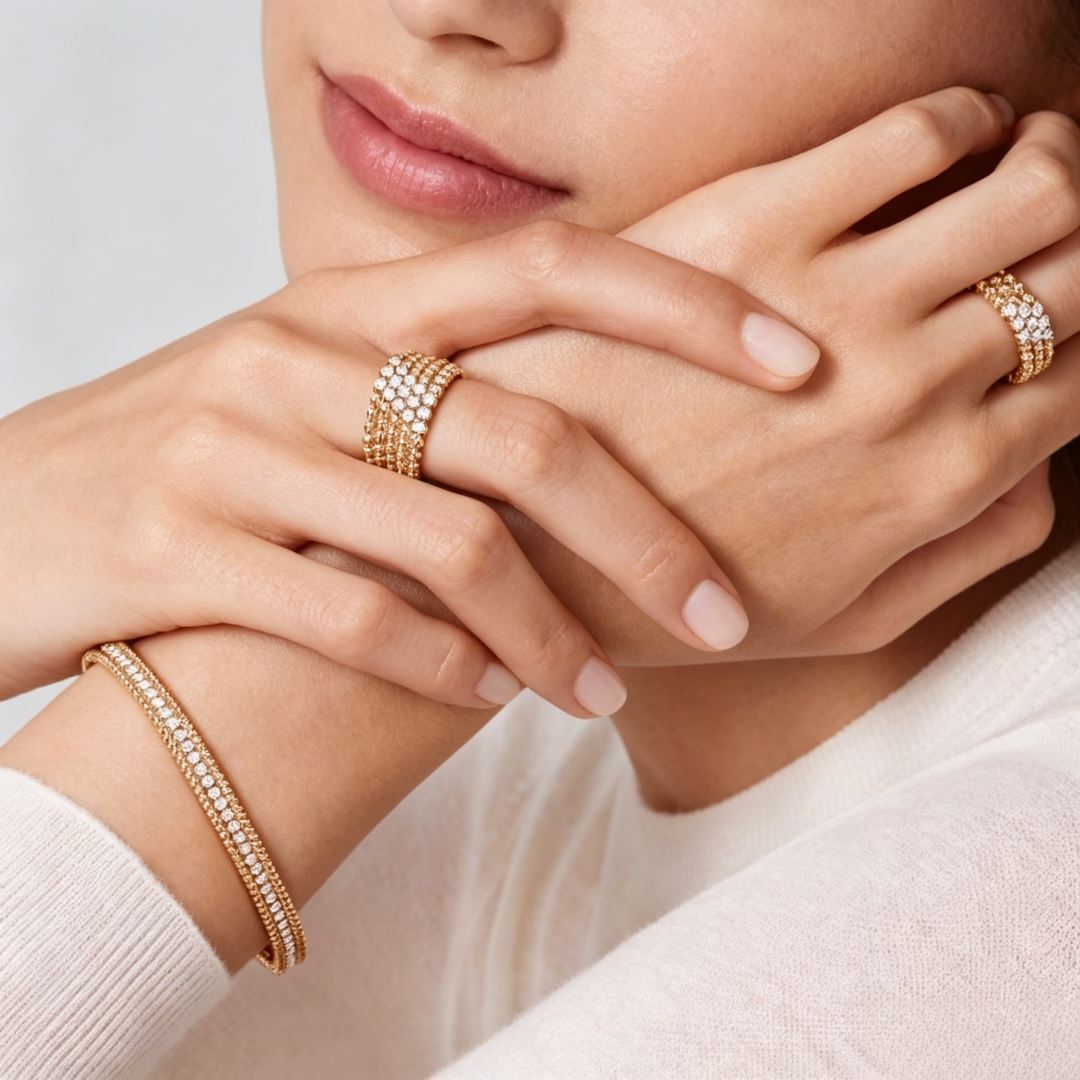 [Sophire Jewelry] THREE-ROW DIAMOND RING
