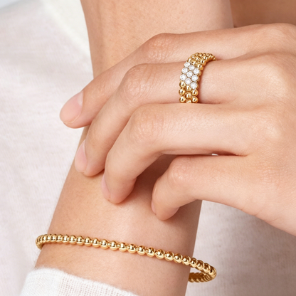 [Sophire Jewelry] THREE-ROW DIAMOND RING