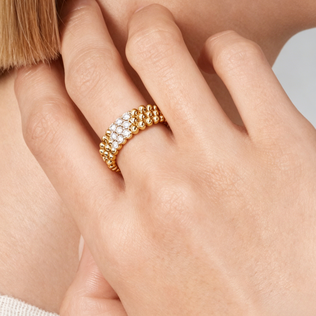 [Sophire Jewelry] THREE-ROW DIAMOND RING