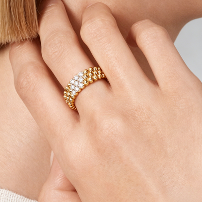[Sophire Jewelry] THREE-ROW DIAMOND RING