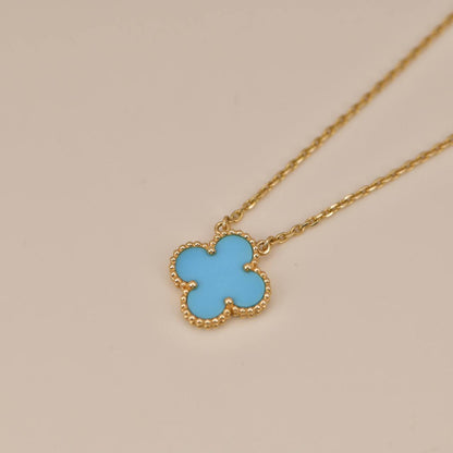[Sophire Jewelry ]CLOVER 15MM VINTAGE TURQUOISE NECKLACE