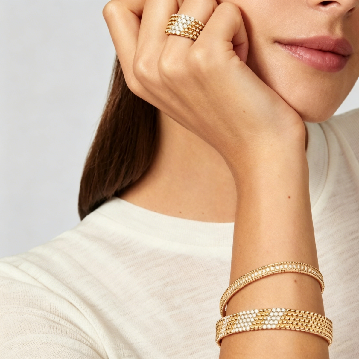 [Sophire Jewelry]  FIVE-ROW DIAMOND BRACELET