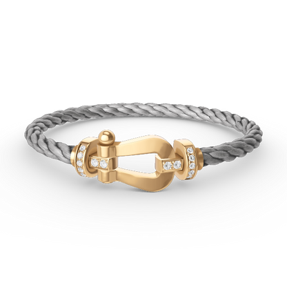 [Sophire Jewelry ]FORCE LARGE HORSESHOE HALF DIAMOND BRACELET GOLD