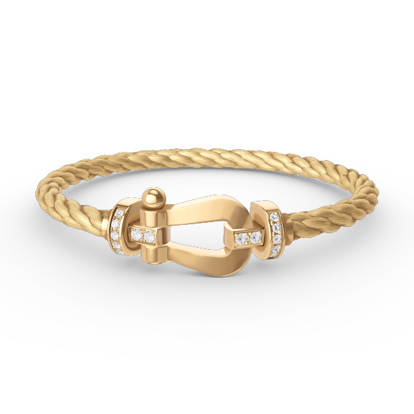 [Sophire Jewelry ]FORCE LARGE HORSESHOE HALF DIAMOND BRACELET GOLD