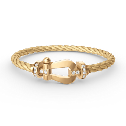 [Sophire Jewelry ]FORCE LARGE HORSESHOE HALF DIAMOND BRACELET GOLD