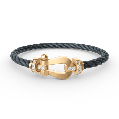 [Sophire Jewelry ]FORCE LARGE HORSESHOE HALF DIAMOND BRACELET GOLD