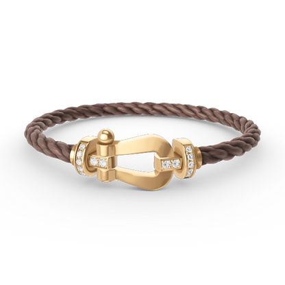 [Sophire Jewelry ]FORCE LARGE HORSESHOE HALF DIAMOND BRACELET GOLD