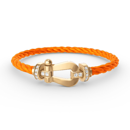 [Sophire Jewelry ]FORCE LARGE HORSESHOE HALF DIAMOND BRACELET GOLD
