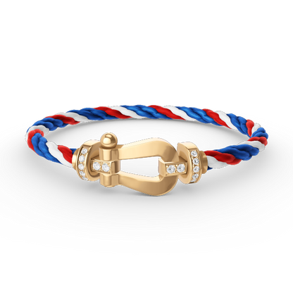 [Sophire Jewelry ]FORCE LARGE HORSESHOE HALF DIAMOND BRACELET GOLD
