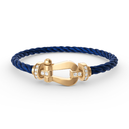 [Sophire Jewelry ]FORCE LARGE HORSESHOE HALF DIAMOND BRACELET GOLD