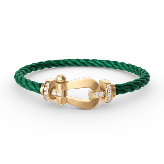 [Sophire]FORCE LARGE HORSESHOE HALF DIAMOND BRACELET - GOLD