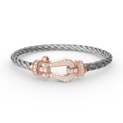 [Sophire Jewelry ]FORCE LARGE HORSESHOE FULL DIAMOND BRACELET ROSE GOLD