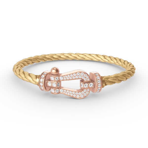 [Sophire Jewelry ]FORCE LARGE HORSESHOE FULL DIAMOND BRACELET ROSE GOLD