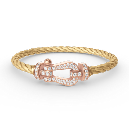 [Sophire Jewelry ]FORCE LARGE HORSESHOE FULL DIAMOND BRACELET ROSE GOLD