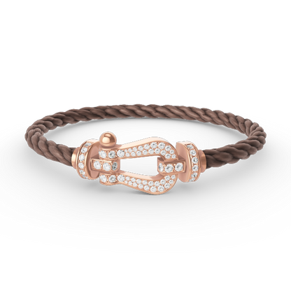 [Sophire Jewelry ]FORCE LARGE HORSESHOE FULL DIAMOND BRACELET ROSE GOLD