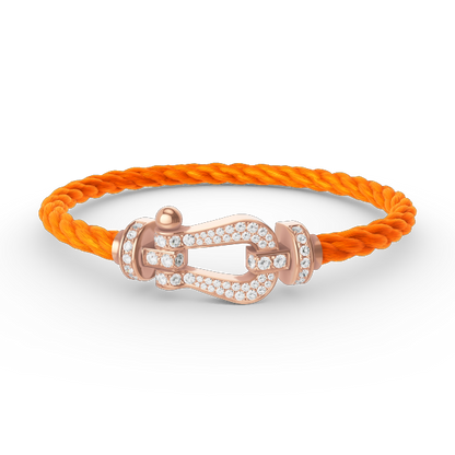 [Sophire Jewelry ]FORCE LARGE HORSESHOE FULL DIAMOND BRACELET ROSE GOLD