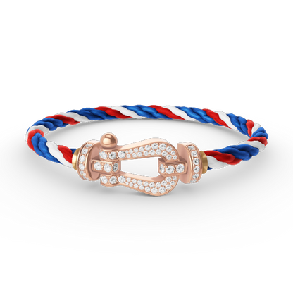 [Sophire Jewelry ]FORCE LARGE HORSESHOE FULL DIAMOND BRACELET ROSE GOLD