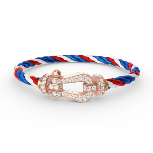 [Sophire]FORCE LARGE HORSESHOE FULL DIAMOND BRACELET - ROSE GOLD
