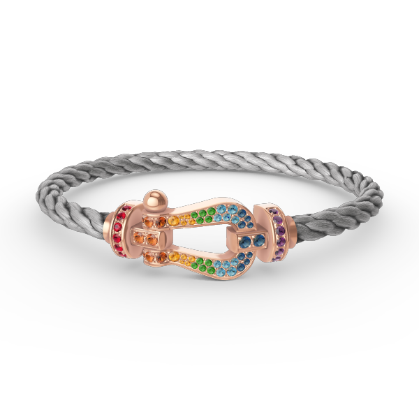 [Sophire Jewelry ]FORCE LARGE HORSESHOE  COLORED DIAMOND BRACELET ROSE GOLD