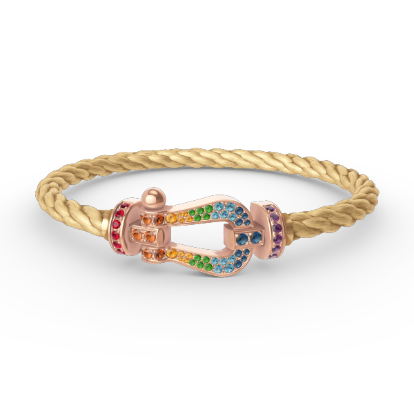 [Sophire Jewelry ]FORCE LARGE HORSESHOE  COLORED DIAMOND BRACELET ROSE GOLD