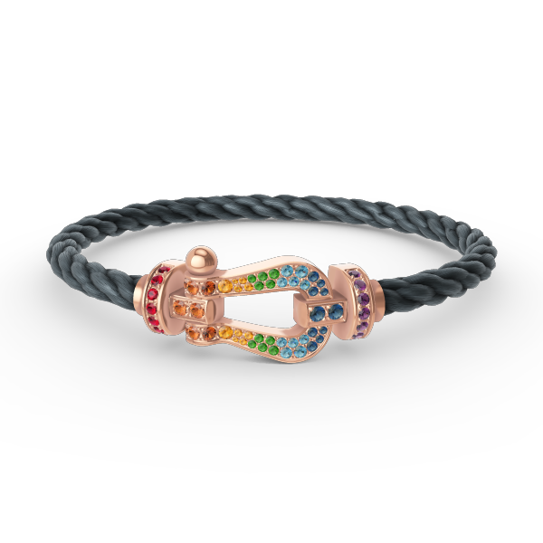[Sophire Jewelry ]FORCE LARGE HORSESHOE  COLORED DIAMOND BRACELET ROSE GOLD
