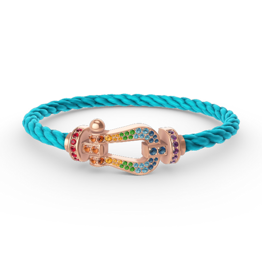 [Sophire]FORCE LARGE HORSESHOE COLORED DIAMOND BRACELET - ROSE GOLD
