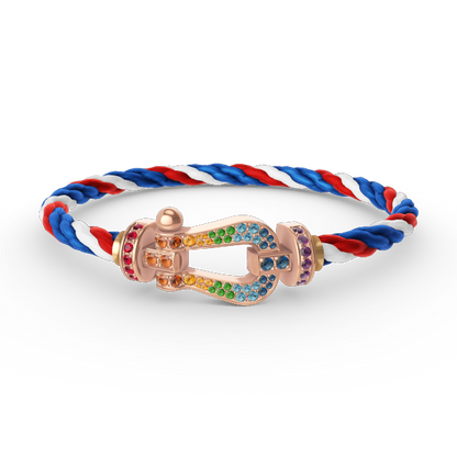 [Sophire Jewelry ]FORCE LARGE HORSESHOE  COLORED DIAMOND BRACELET ROSE GOLD