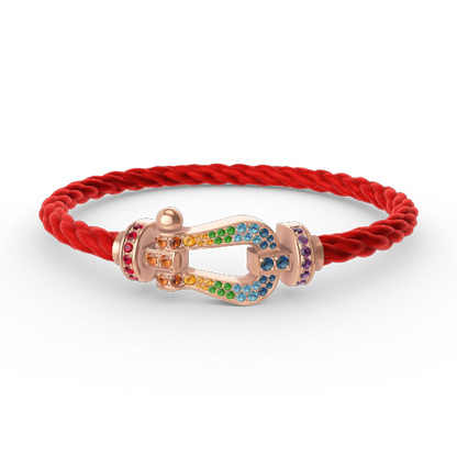 [Sophire Jewelry ]FORCE LARGE HORSESHOE  COLORED DIAMOND BRACELET ROSE GOLD