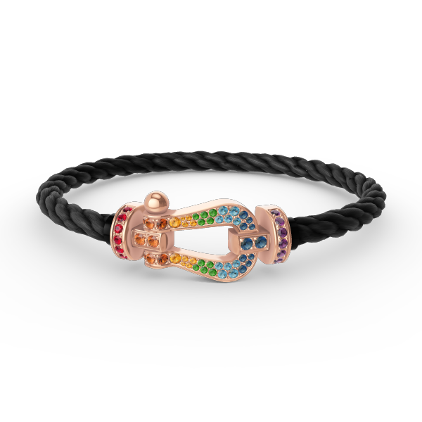 [Sophire Jewelry ]FORCE LARGE HORSESHOE  COLORED DIAMOND BRACELET ROSE GOLD
