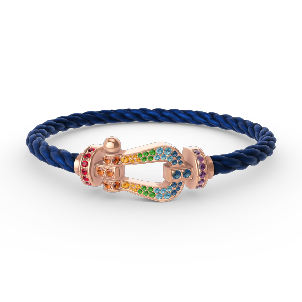 [Sophire Jewelry ]FORCE LARGE HORSESHOE  COLORED DIAMOND BRACELET ROSE GOLD