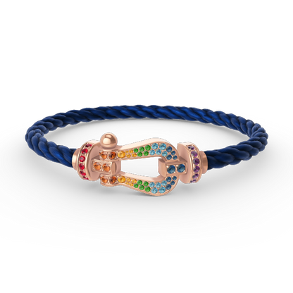 [Sophire Jewelry ]FORCE LARGE HORSESHOE  COLORED DIAMOND BRACELET ROSE GOLD