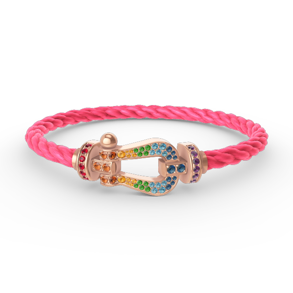 [Sophire Jewelry ]FORCE LARGE HORSESHOE  COLORED DIAMOND BRACELET ROSE GOLD