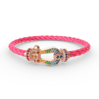 [Sophire Jewelry ]FORCE LARGE HORSESHOE  COLORED DIAMOND BRACELET ROSE GOLD
