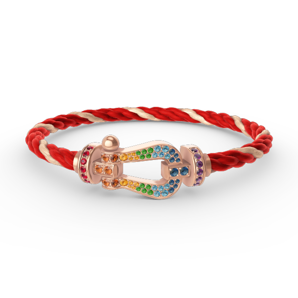 [Sophire Jewelry ]FORCE LARGE HORSESHOE  COLORED DIAMOND BRACELET ROSE GOLD