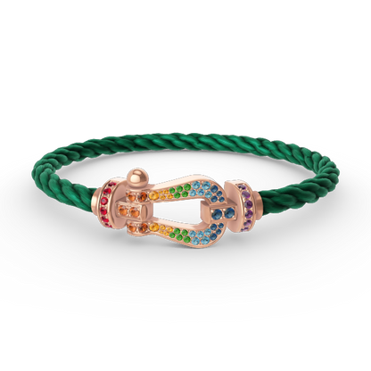 [Sophire Jewelry ]FORCE LARGE HORSESHOE  COLORED DIAMOND BRACELET ROSE GOLD