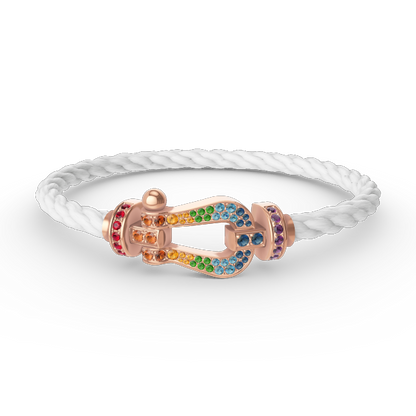 [Sophire Jewelry ]FORCE LARGE HORSESHOE  COLORED DIAMOND BRACELET ROSE GOLD