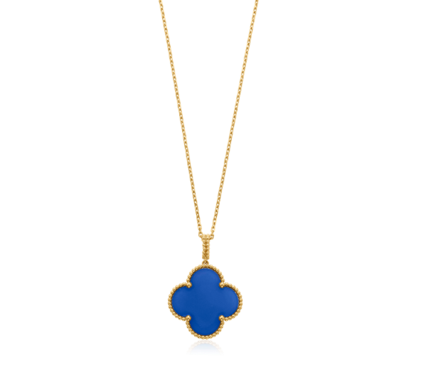 [Sophire Jewelry ]CLOVER 25MM NECKLACE TURQUOISE ROSE GOLD