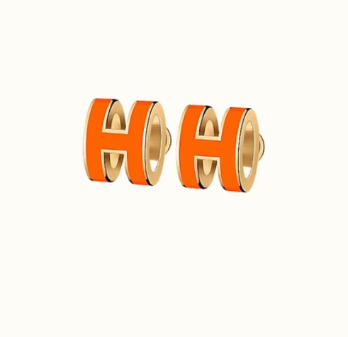 [Sophire]MINI POP H EARRINGS ORANGE