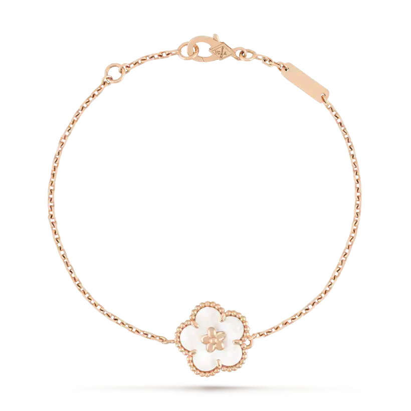 [Sophire Jewelry ]LUCKY WHITE MOP PLUM BLOSSOM  BRACELET
