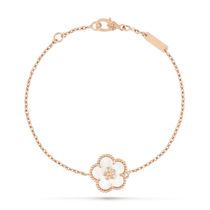 [Sophire Jewelry ]LUCKY WHITE MOP PLUM BLOSSOM  BRACELET
